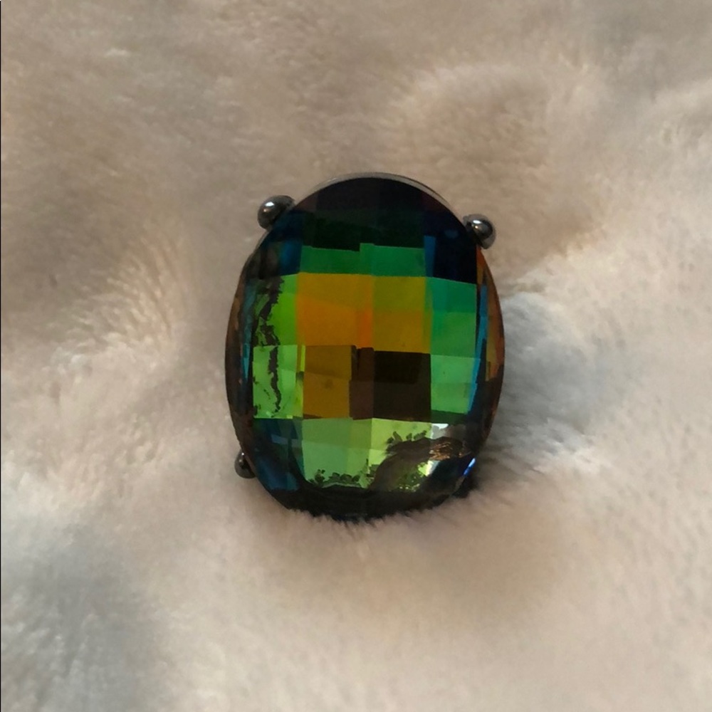 🌟 Holographic Rainbow Stretch Ring 🌟